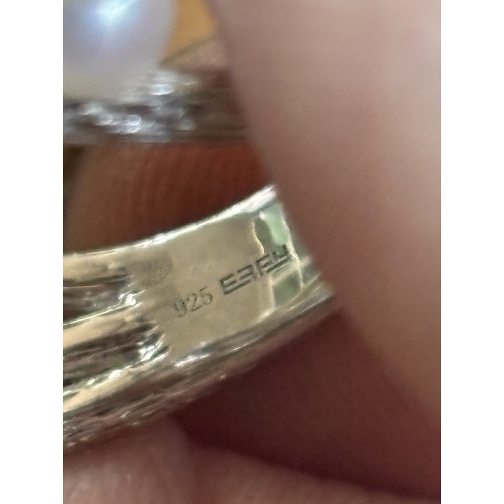 Effy 925 Sterling Silver Pearl Ring Size 7 - Picture 4 of 7